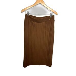 Marc New York Skirt women's size Medium Brown Ribbed NWT midi office workwear